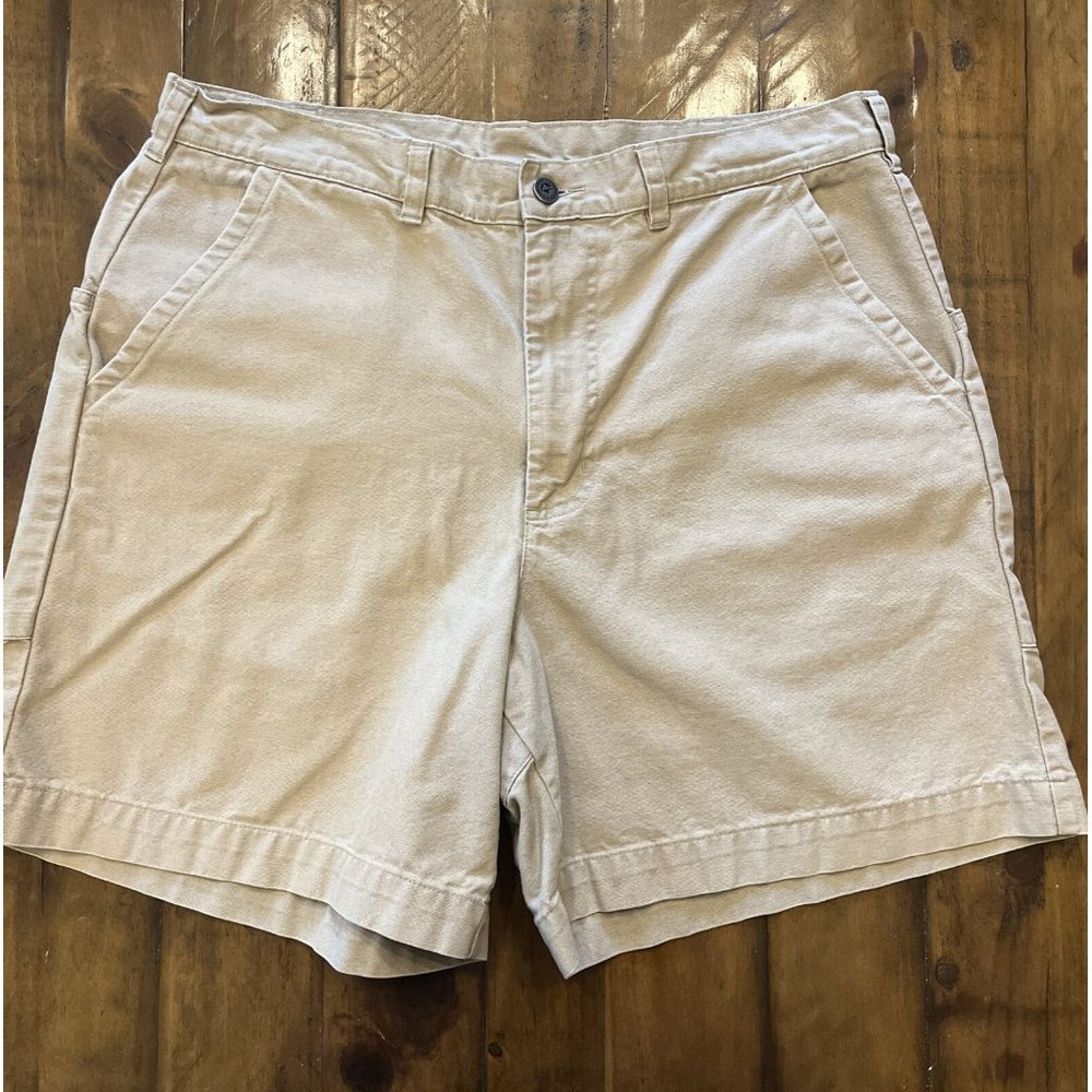 Patagonia Canvas Shorts Mens Size 36 x 7 Khaki Organic Cotton Outdoor Hiking